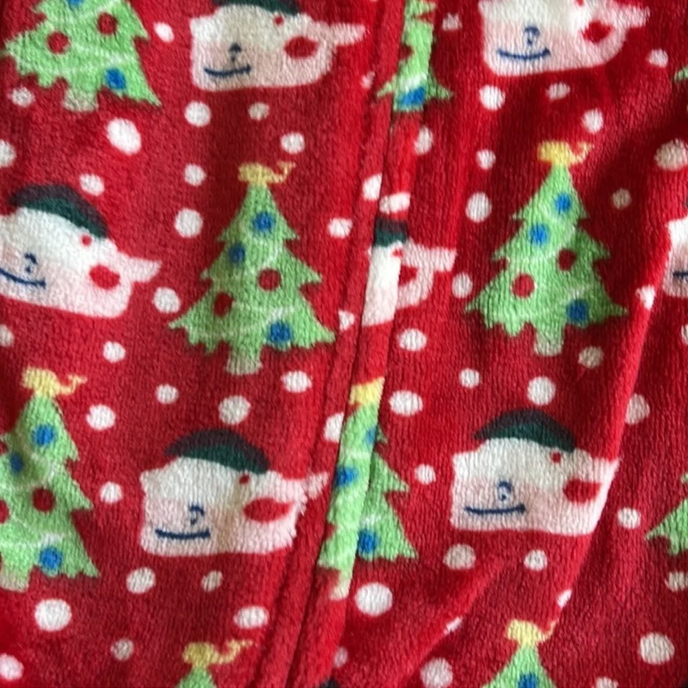 Vineyard Vines Red Christmas Tree & Snowman Kids Footed Pajamas